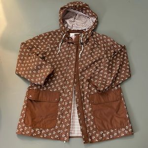 The GREAT Eddie Bauer the Mac rain jacket parka floral pockets hood gingham M